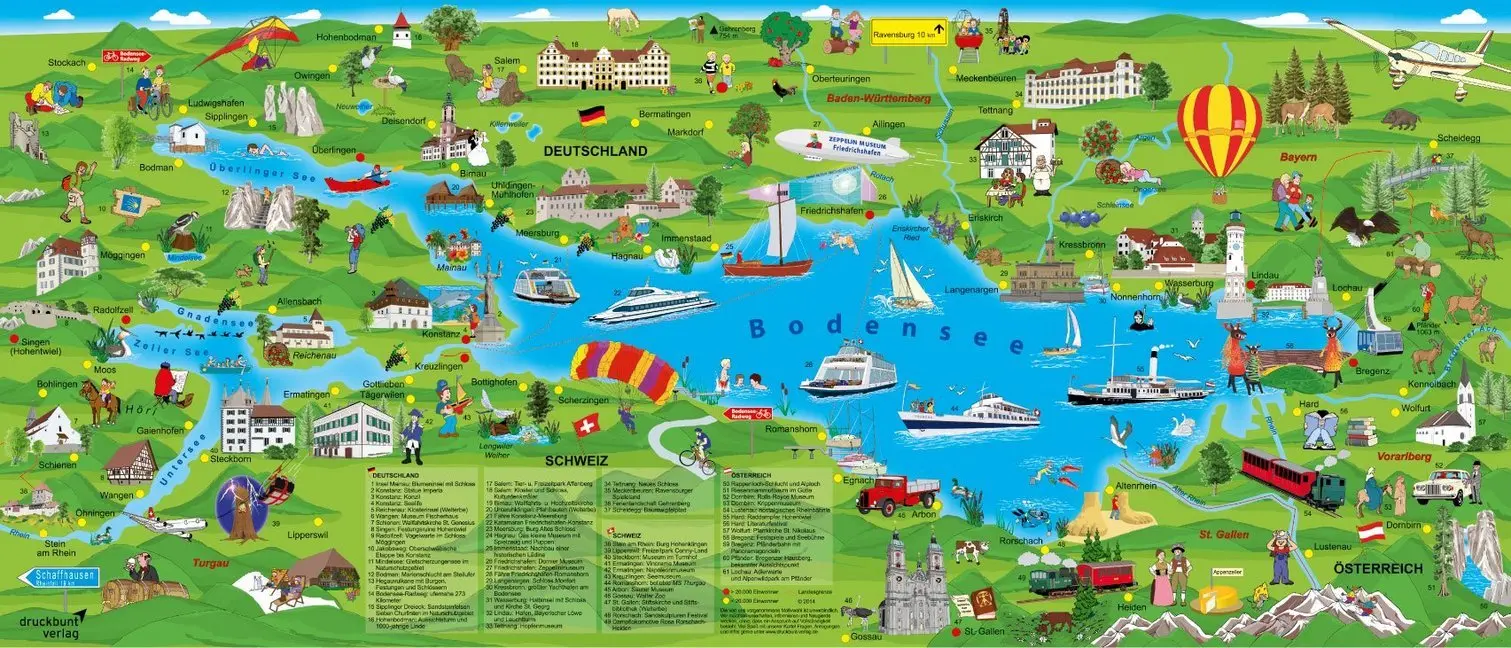 Cover: 9783981630183 | Bodensee Erlebnisposter, Planokarte | Doris/Krüger, Dirk Schönhoff