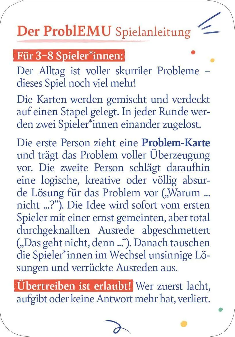Bild: 4014489140283 | Der Problemu | Das Spiel der faulen Ausreden | Christine Schlitt | Box