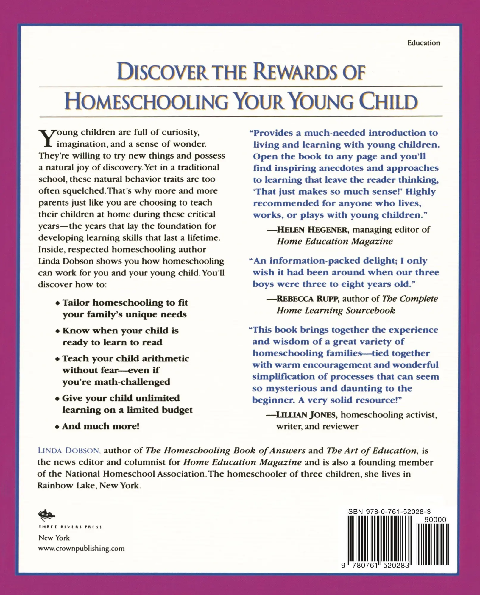 Rückseite: 9780761520283 | Homeschooling | Linda Dobson | Taschenbuch | Englisch | 1999