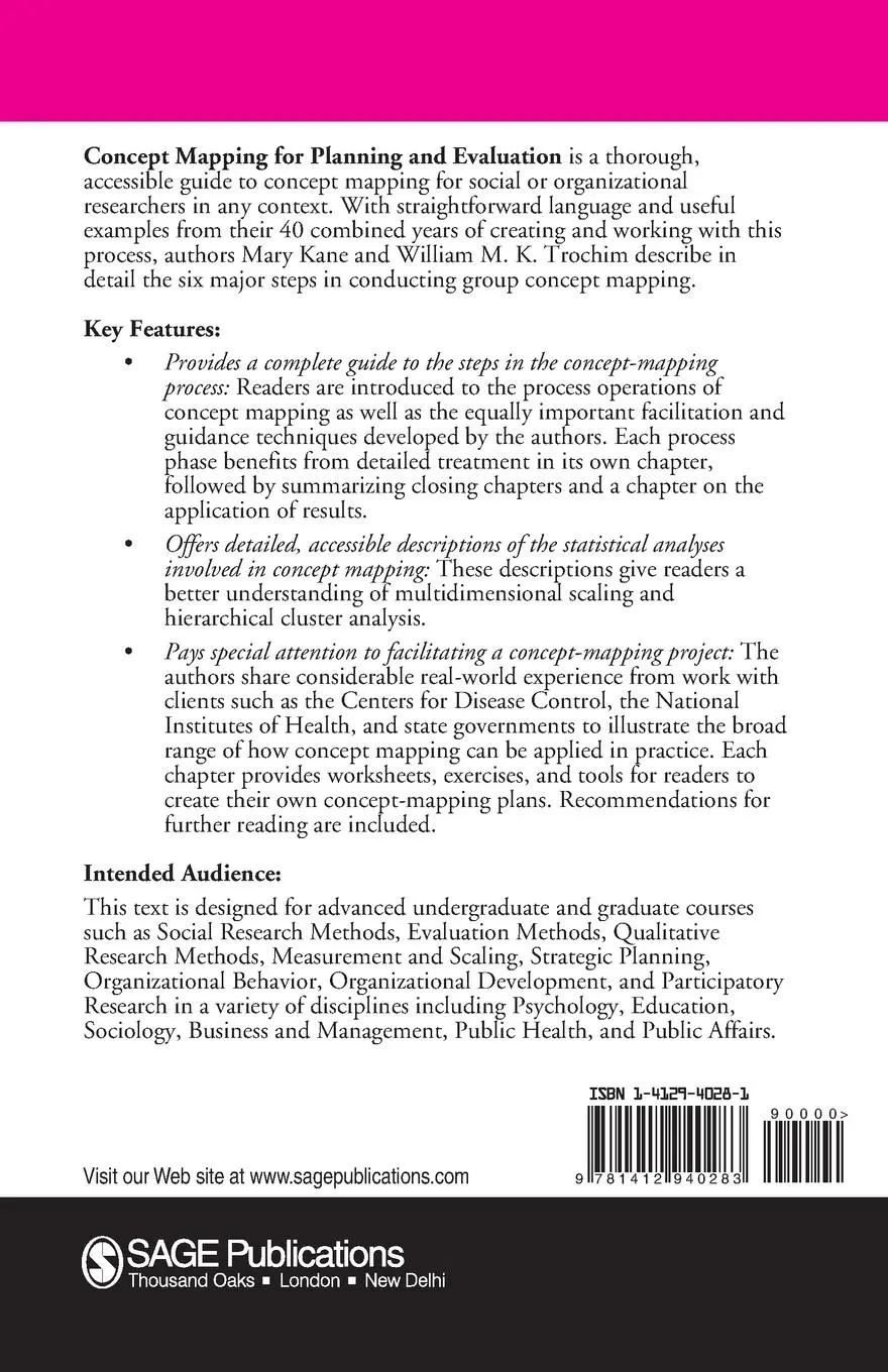 Rückseite: 9781412940283 | Concept Mapping for Planning and Evaluation | Mary Kane (u. a.) | Buch
