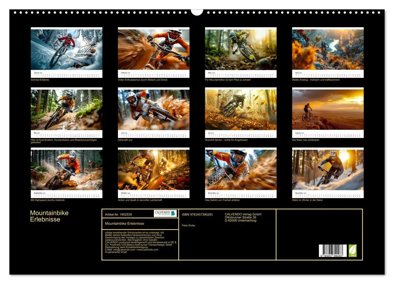 Bild: 9783457390283 | Mountainbike Erlebnisse (Wandkalender 2026 DIN A2 quer), CALVENDO...