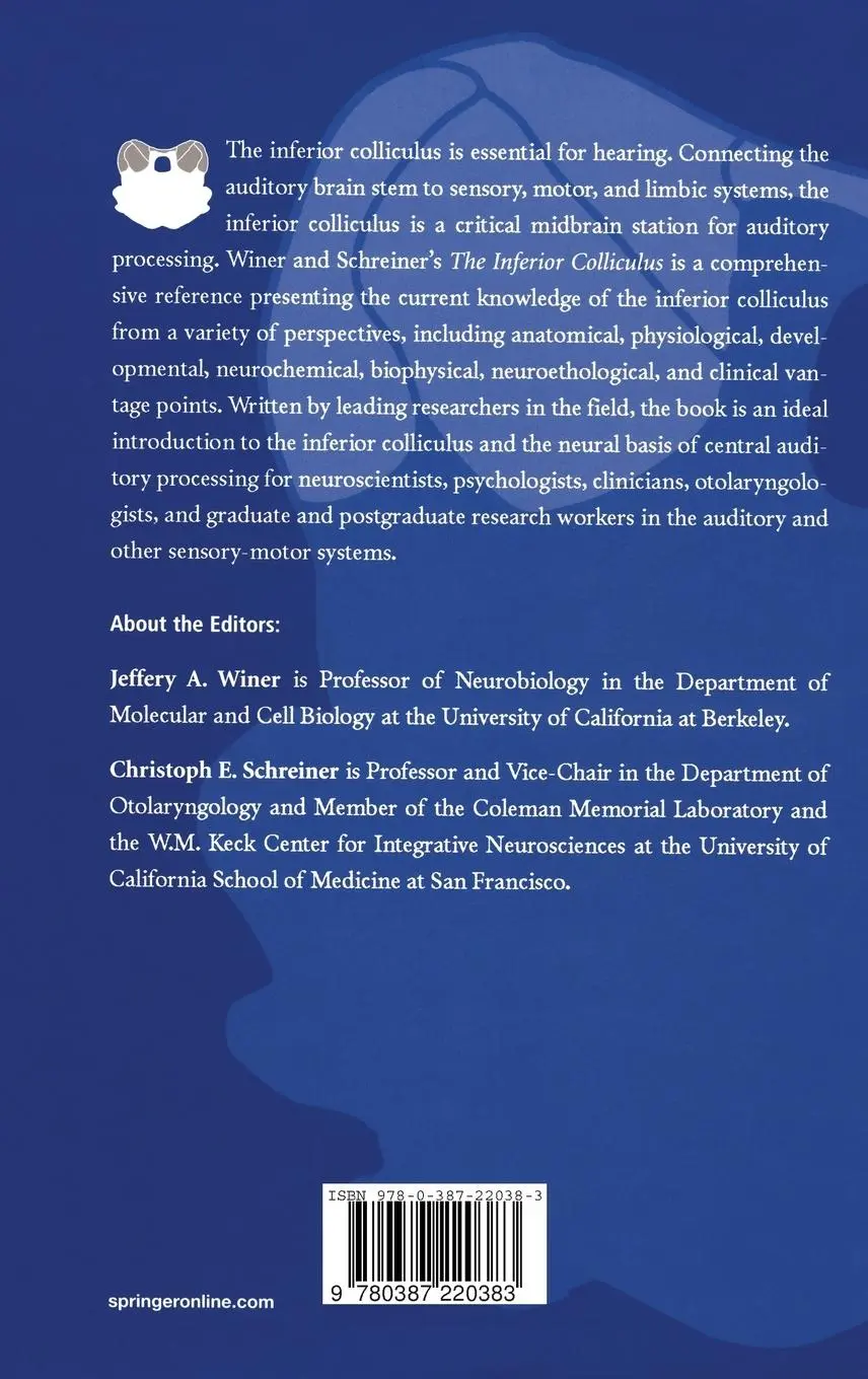 Rückseite: 9780387220383 | The Inferior Colliculus | Christoph E. Schreiner (u. a.) | Buch | xx