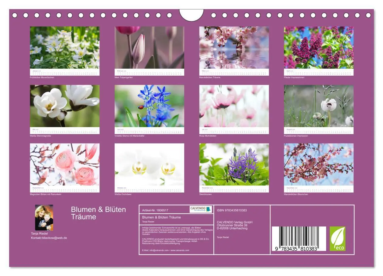 Bild: 9783435810383 | Blumen &amp; Blüten Träume (Wandkalender 2025 DIN A4 quer), CALVENDO...