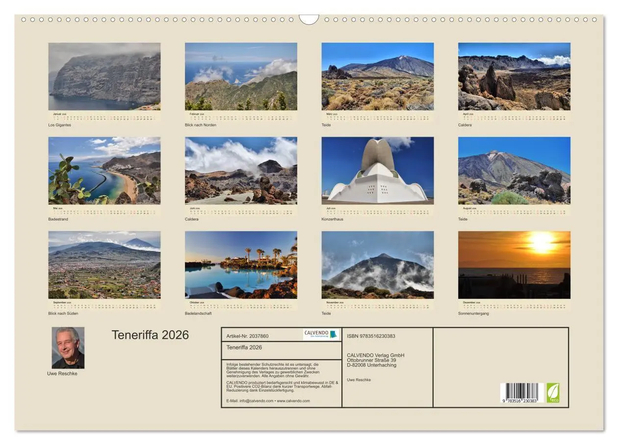 Bild: 9783516230383 | Teneriffa 2026 (Wandkalender 2026 DIN A2 quer), CALVENDO...
