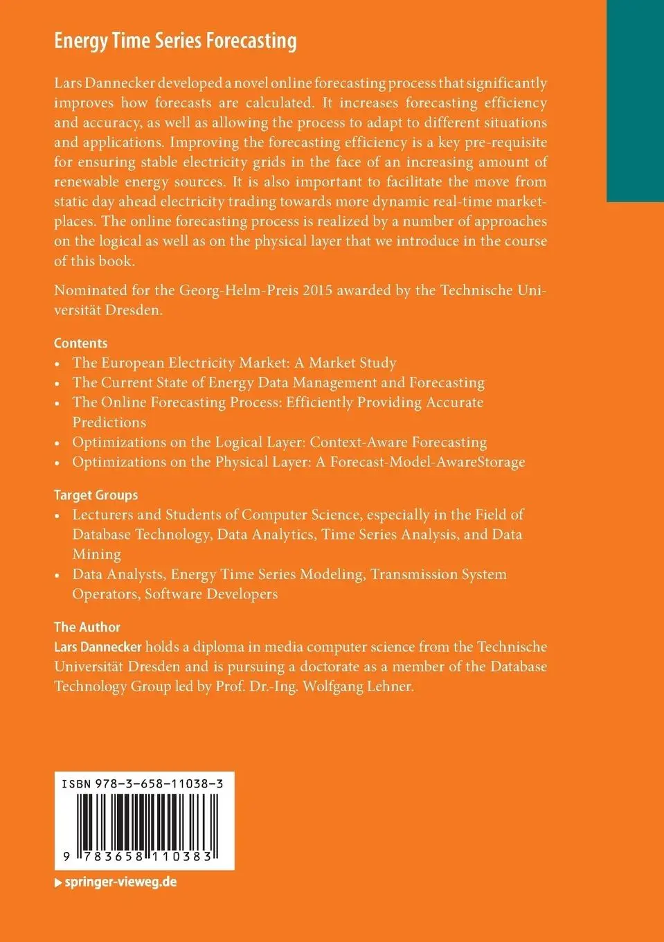 Rückseite: 9783658110383 | Energy Time Series Forecasting | Lars Dannecker | Taschenbuch | xix