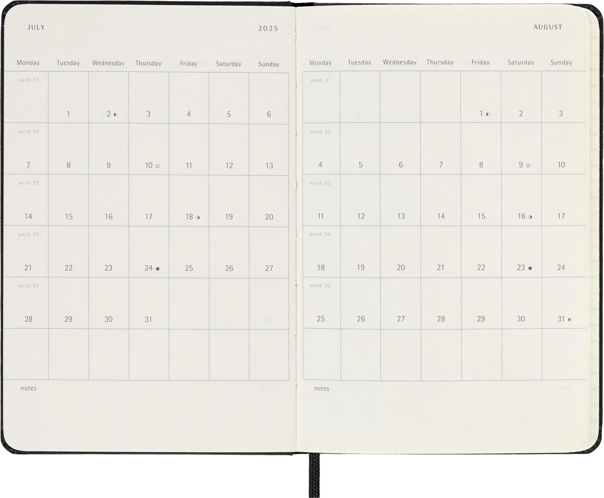 Bild: 8056999270483 | Moleskine Classic 12 Month 2025 Weekly Vertical Planner, Hard...