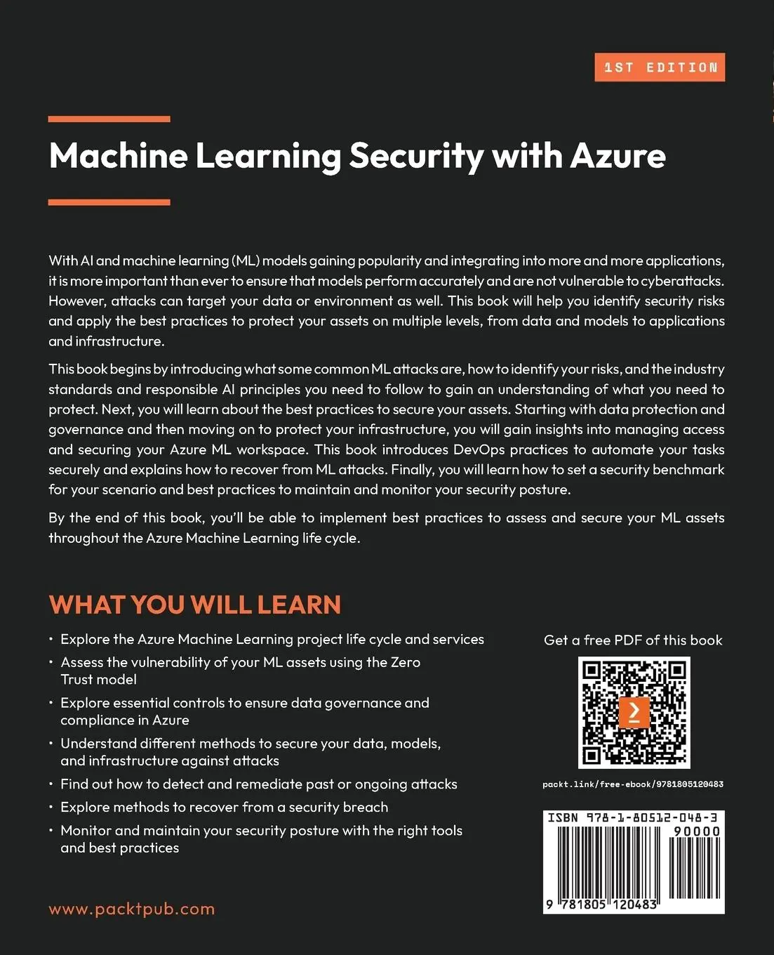 Rückseite: 9781805120483 | Machine Learning Security with Azure | Georgia Kalyva | Taschenbuch