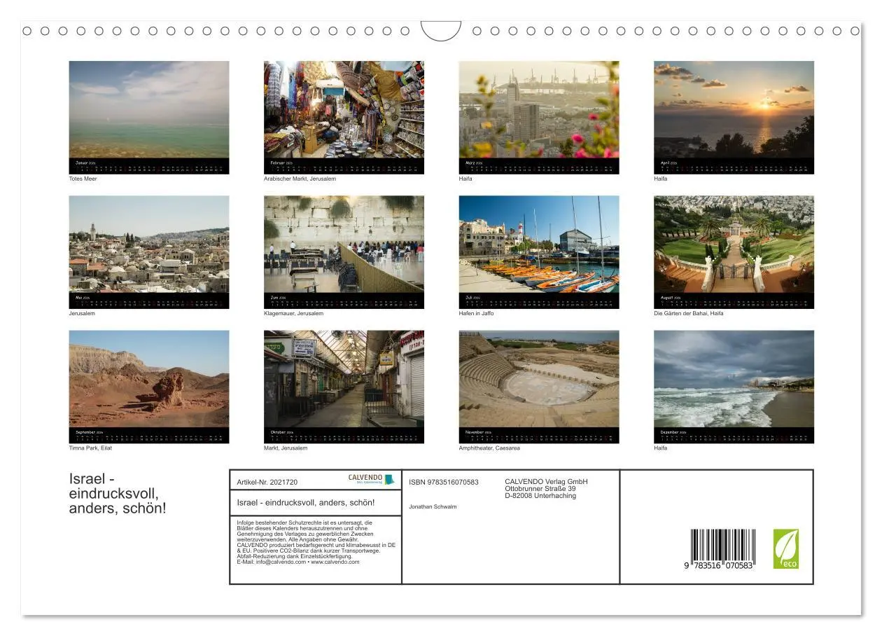 Bild: 9783516070583 | Israel - eindrucksvoll, anders, schön! (Wandkalender 2026 DIN A3...