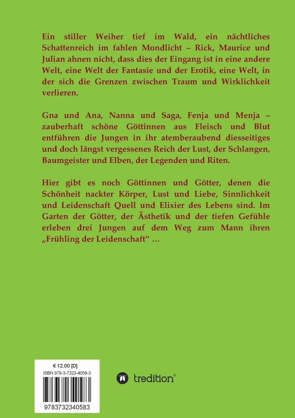Rückseite: 9783732340583 | Im Frühling der Leidenschaft | Erotisch-mythologische Fantasien | Buch