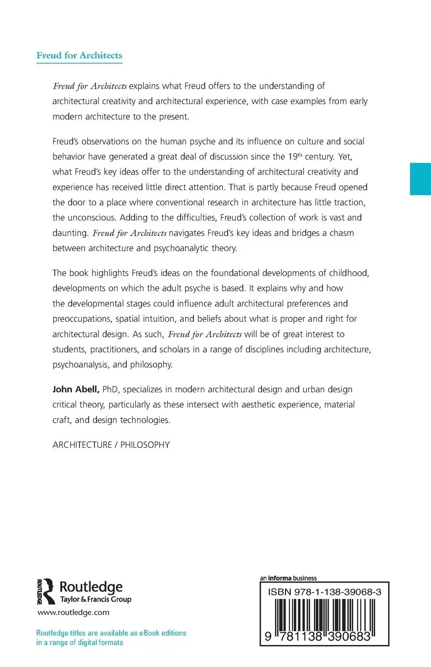 Rückseite: 9781138390683 | Freud for Architects | John Abell | Taschenbuch | Englisch | 2020
