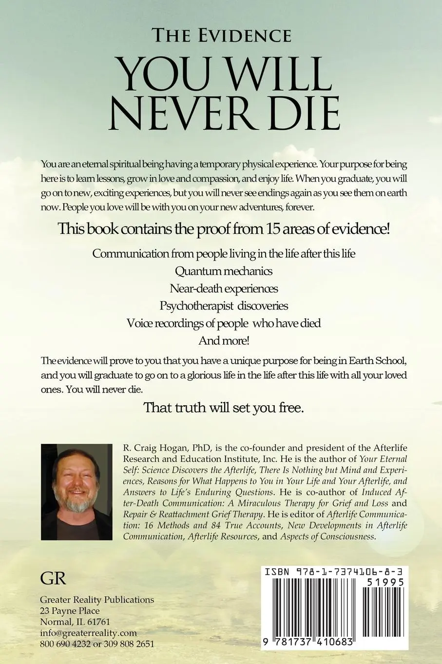 Rückseite: 9781737410683 | Evidence Beyond a Reasonable Doubt You Will Never Die | R. Craig Hogan