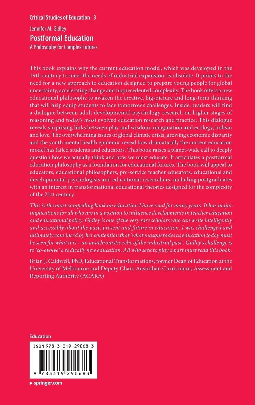 Rückseite: 9783319290683 | Postformal Education | A Philosophy for Complex Futures | Gidley