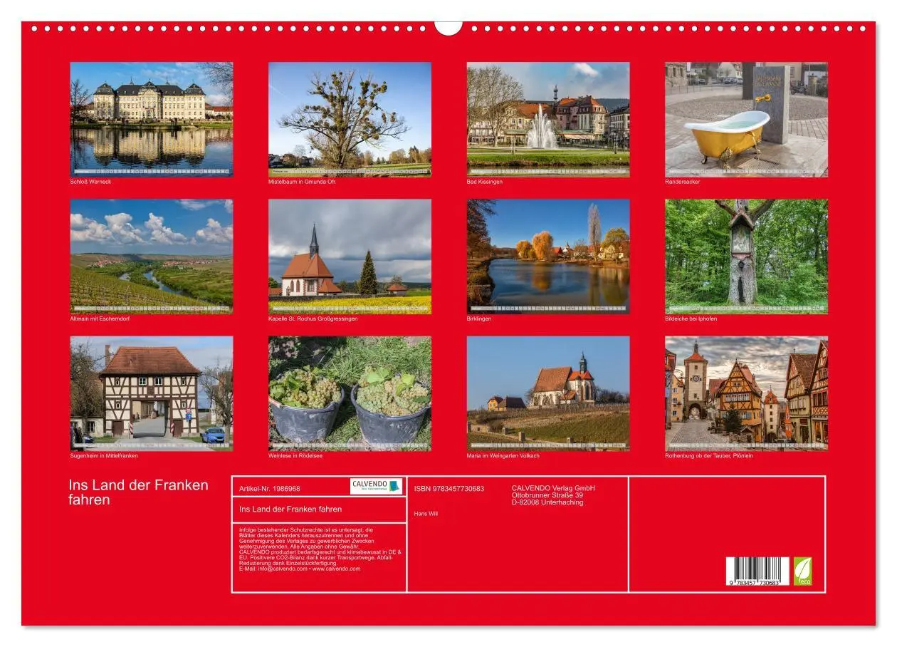 Bild: 9783457730683 | Ins Land der Franken fahren (Wandkalender 2026 DIN A2 quer),...