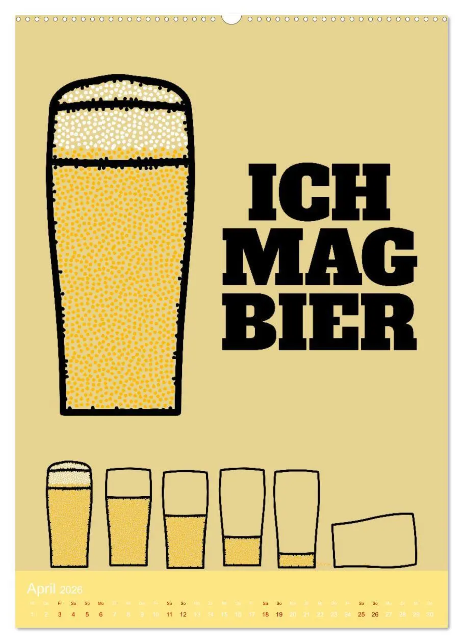 Bild: 9783516370683 | BIER Wandkalender -Trinken mit Stil (Wandkalender 2026 DIN A2...