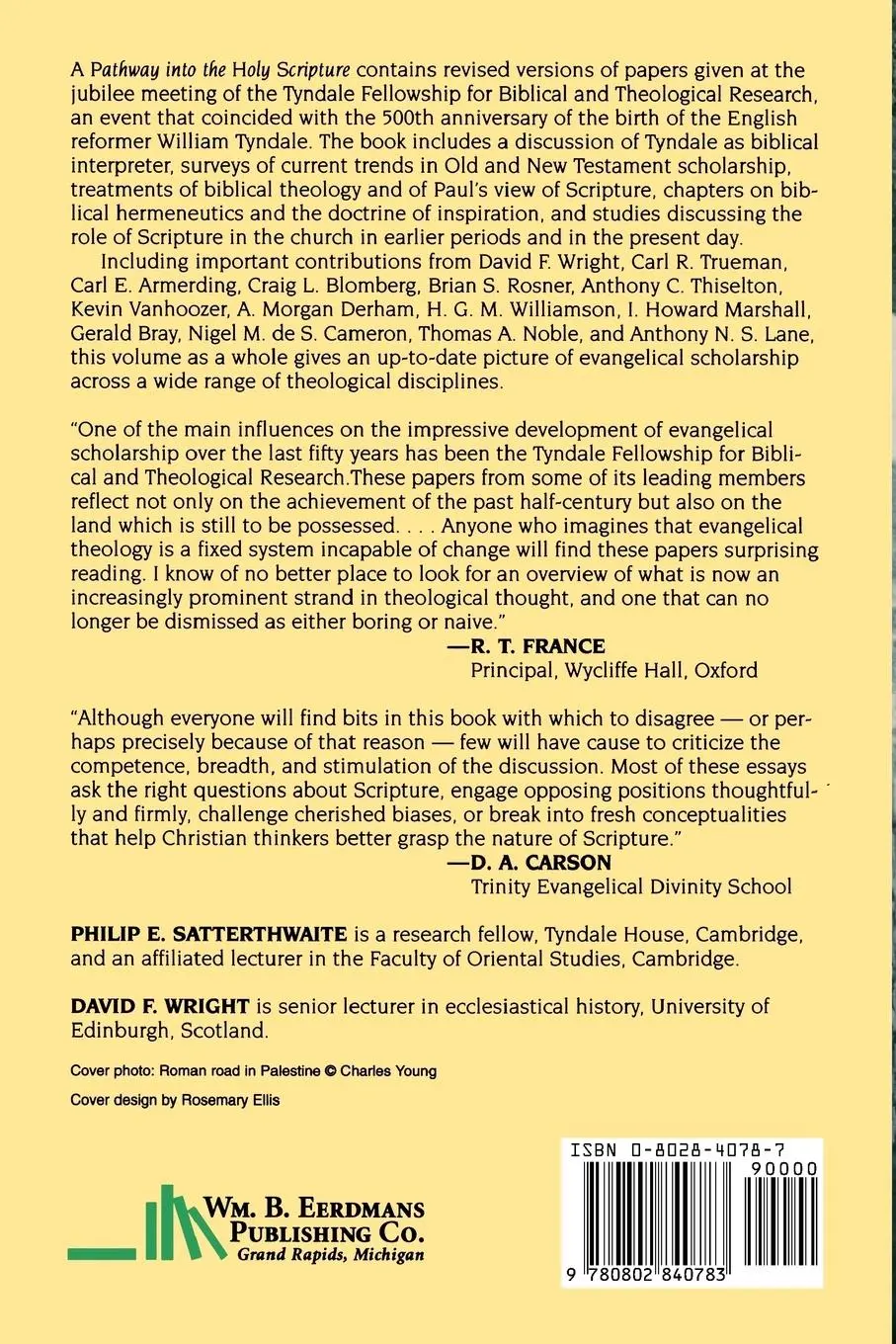 Rückseite: 9780802840783 | A Pathway into the Holy Scripture | Philip E. Satterthwaite (u. a.)