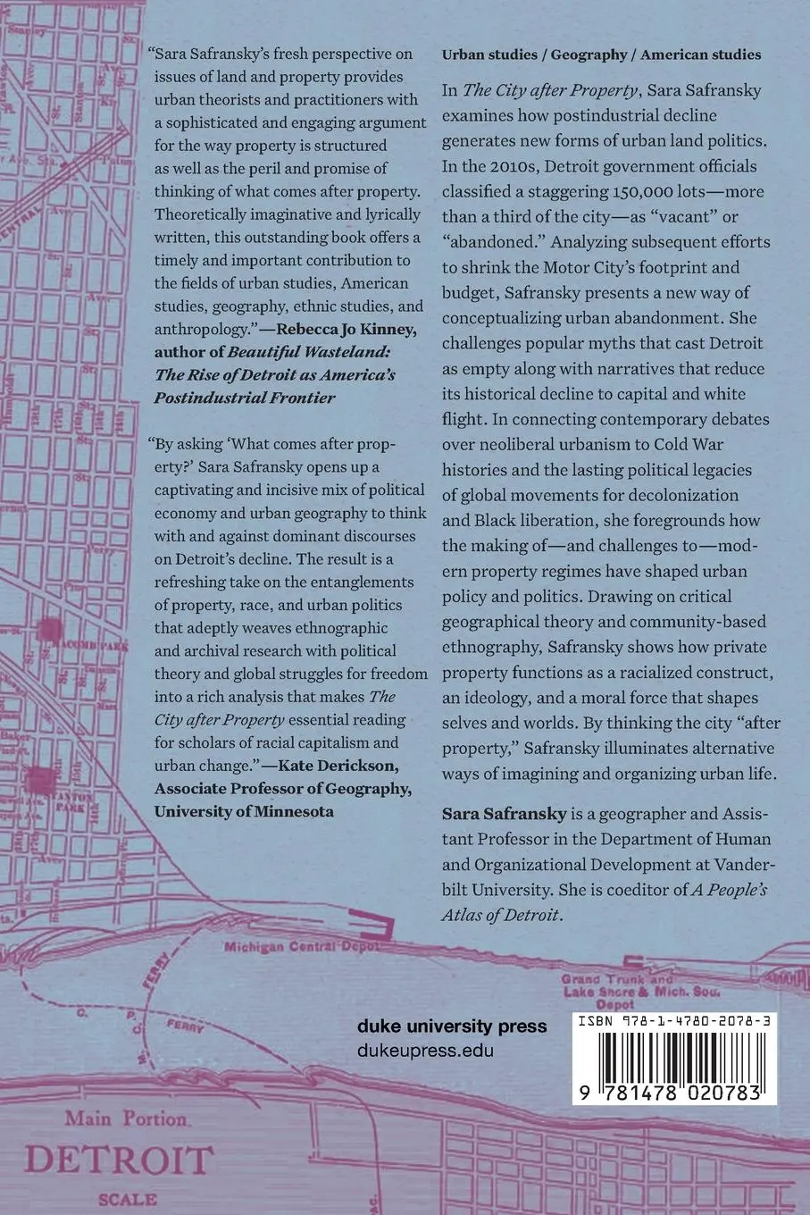 Rückseite: 9781478020783 | The City after Property | Sara Safransky | Taschenbuch | Paperback