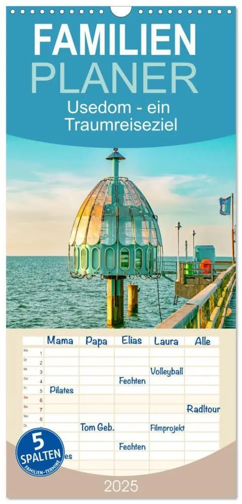Cover: 9783457100783 | Familienplaner 2025 - Usedom - ein Traumreiseziel mit 5 Spalten...
