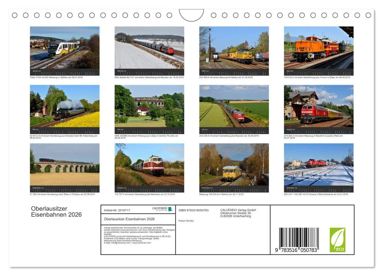 Bild: 9783516050783 | Oberlausitzer Eisenbahnen 2026 (Wandkalender 2026 DIN A4 quer),...