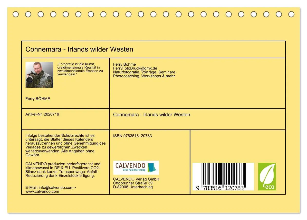 Bild: 9783516120783 | Connemara - Irlands wilder Westen (Tischkalender 2026 DIN A5 quer),...