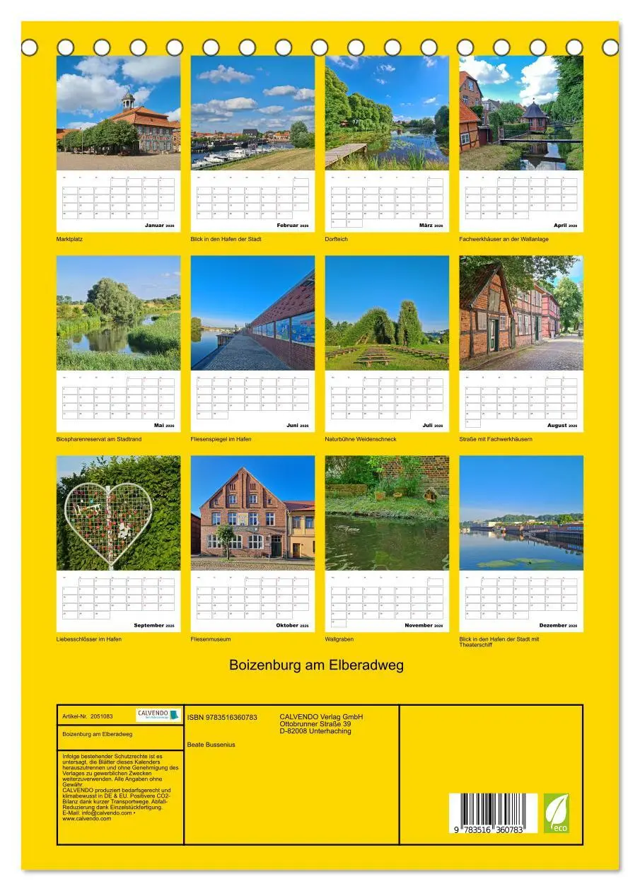 Bild: 9783516360783 | Boizenburg am Elberadweg (Tischkalender 2026 DIN A5 hoch), CALVENDO...