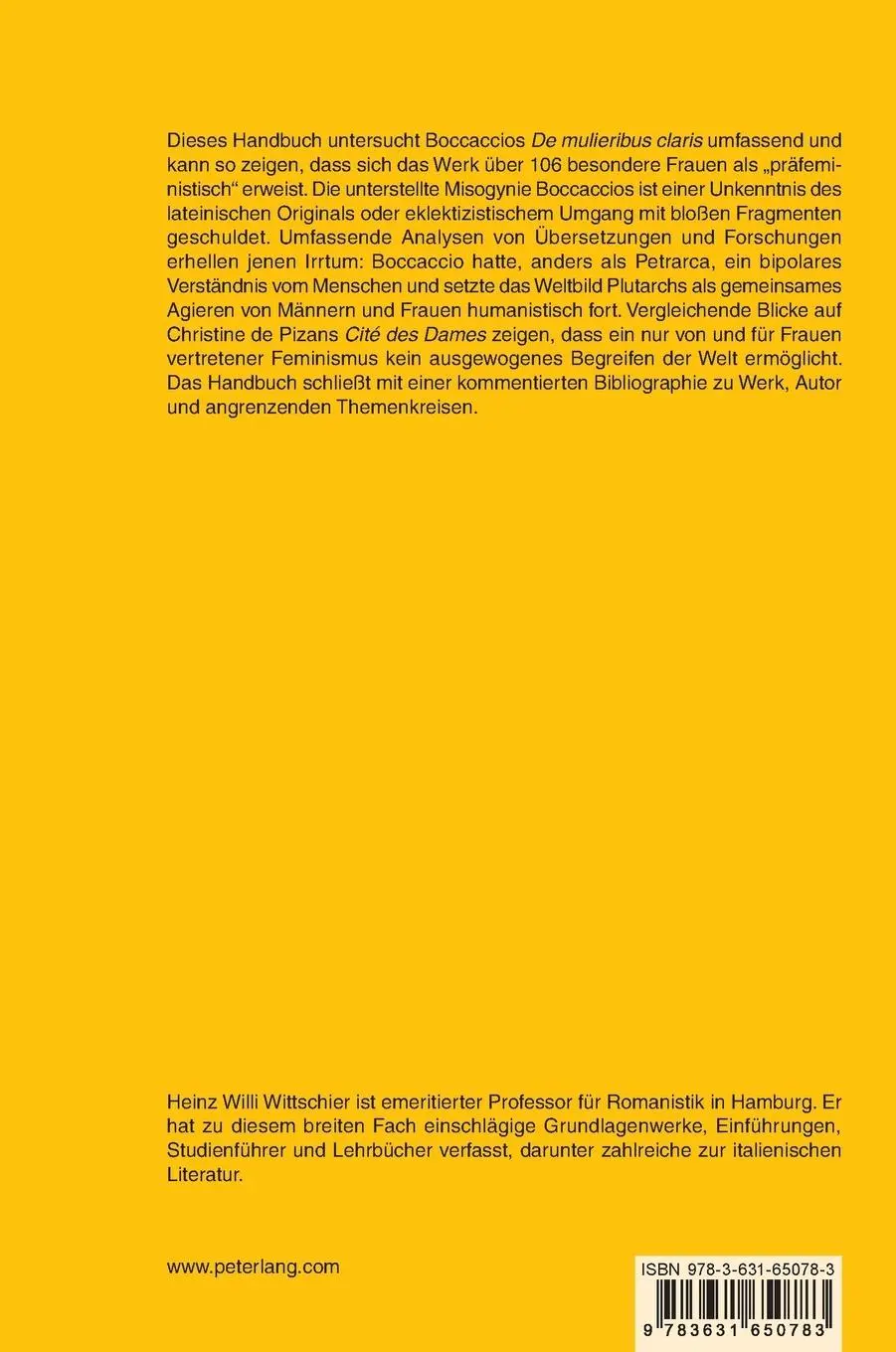 Rückseite: 9783631650783 | Boccaccios «De mulieribus claris» | Einführung und Handbuch | Buch