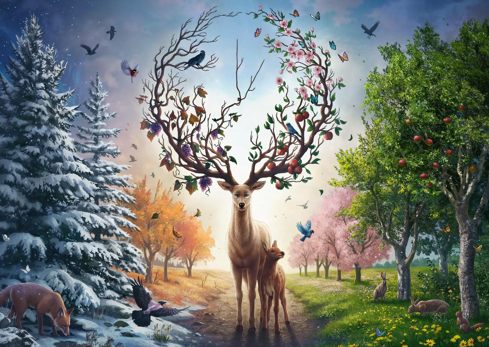 Bild: 4005555010883 | Erwachsenenpuzzle 1000 Teile - Der magische Hirsch und die vier...