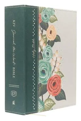 Cover: 9780718090883 | KJV, Journal the Word Bible, Large Print, Green Floral Cloth, Red...