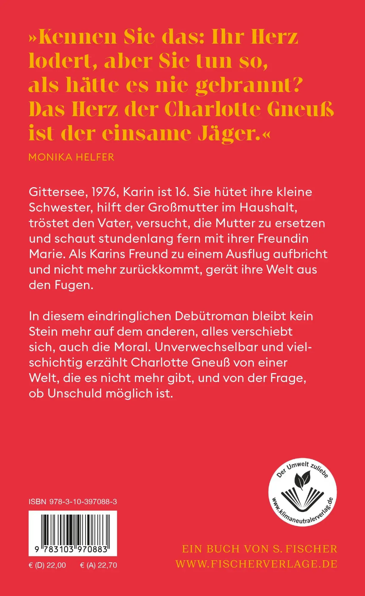 Rückseite: 9783103970883 | Gittersee | Roman | Charlotte Gneuß | Buch | 240 S. | Deutsch | 2023