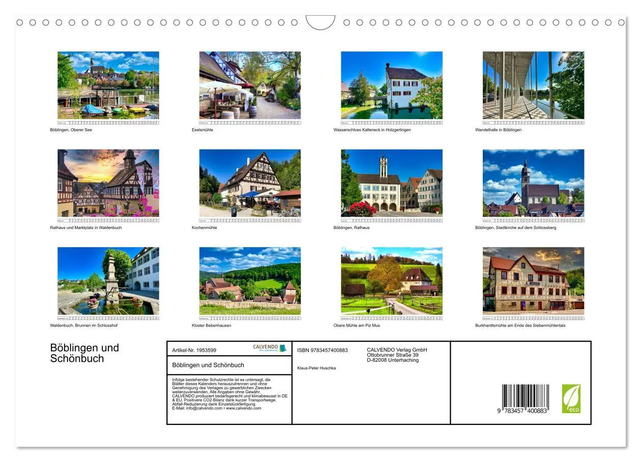 Bild: 9783457400883 | Böblingen und Schönbuch (Wandkalender 2026 DIN A3 quer), CALVENDO...