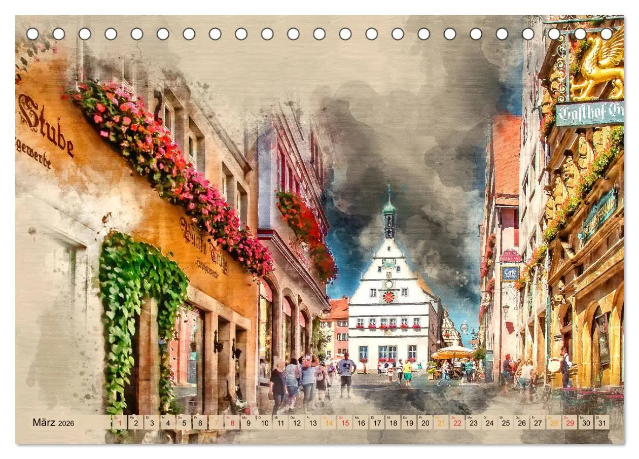 Bild: 9783457880883 | Romantische Städte - Rothenburg ob der Tauber (Tischkalender 2026...