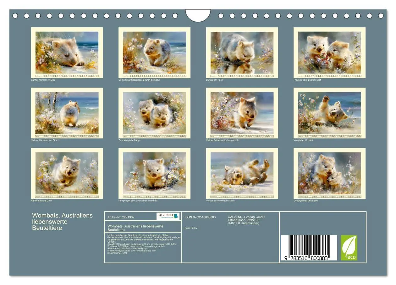 Bild: 9783516800883 | Wombats. Australiens liebenswerte Beuteltiere (Wandkalender 2027...