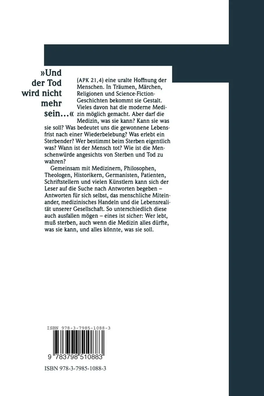 Rückseite: 9783798510883 | Und der Tod wird nicht mehr sein ... | Susanne Hahn | Taschenbuch | x