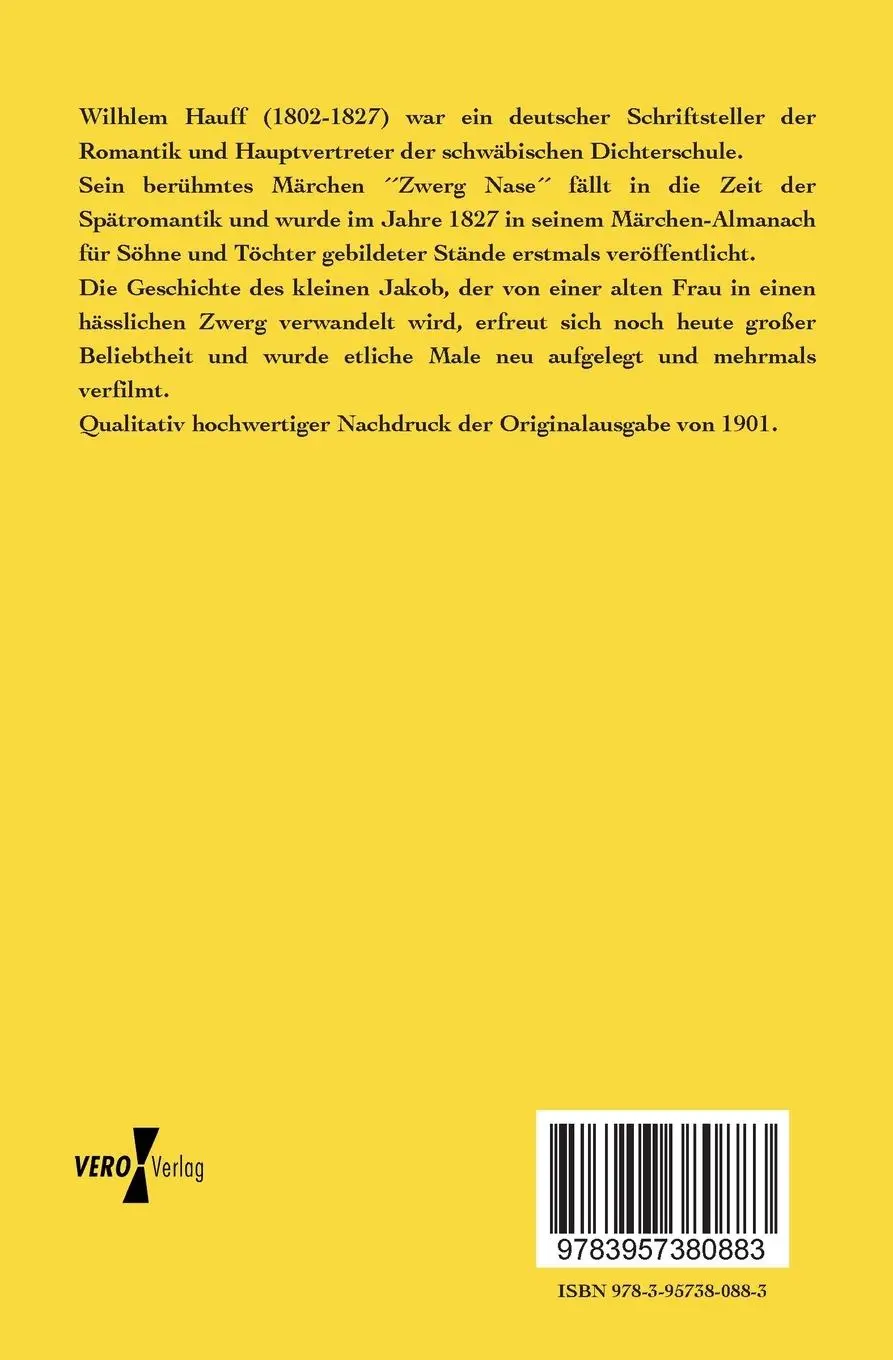 Rückseite: 9783957380883 | Der Zwerg Nase | Wilhelm Hauff | Taschenbuch | 40 S. | Deutsch | 2019