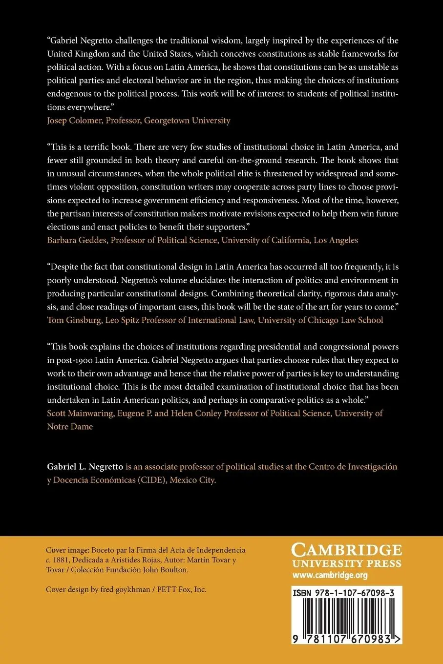 Rückseite: 9781107670983 | Making Constitutions | Gabriel Leonardo Negretto | Taschenbuch | 2014