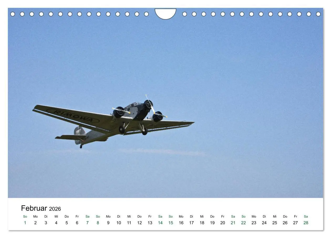 Bild: 9783457870983 | Junkers Ju 52 Die Legende (Wandkalender 2026 DIN A4 quer), CALVENDO...