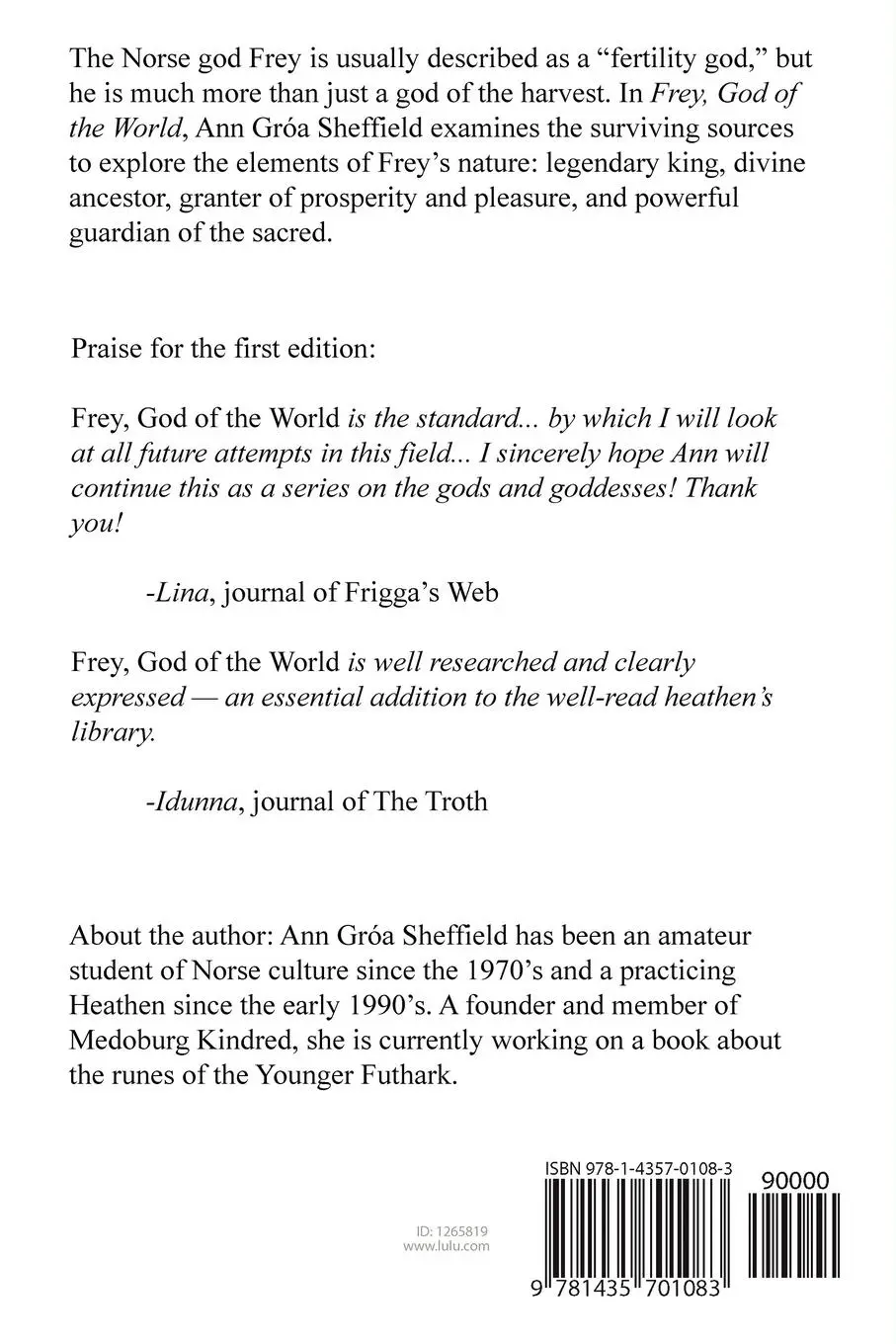 Rückseite: 9781435701083 | Frey, God of the World | Ann Groa Sheffield | Taschenbuch | Englisch