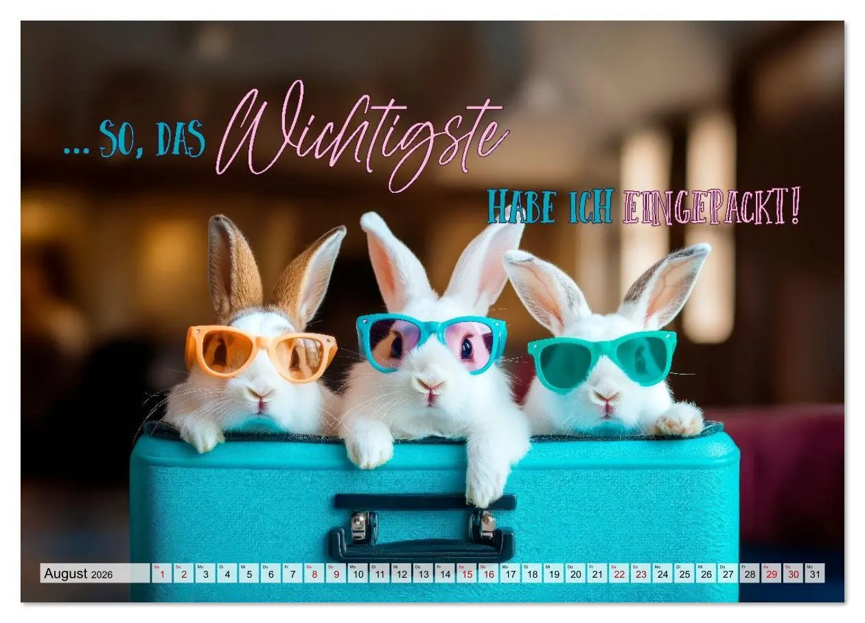 Bild: 9783516611083 | KANINCHEN Mit Humor durchs Jahr (Wandkalender 2026 DIN A4 quer),...