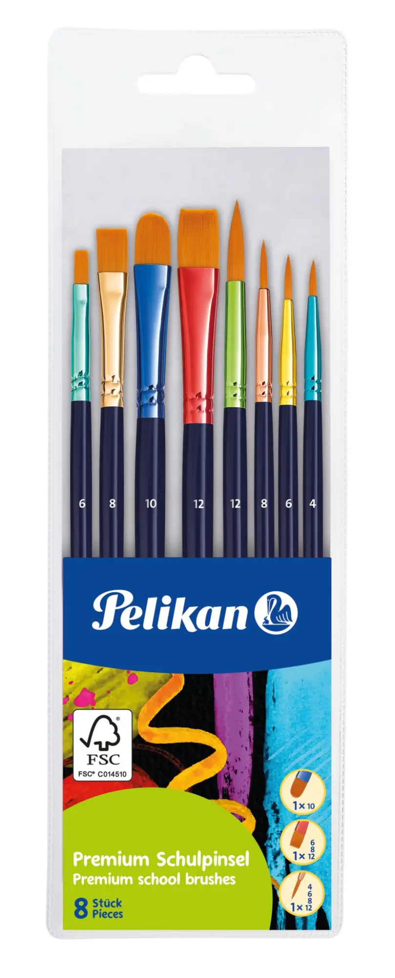 Cover: 4012700701183 | Pelikan Pinsel Premium, 8er Synthetikpinseln | 701181 | 2023 | Pelikan