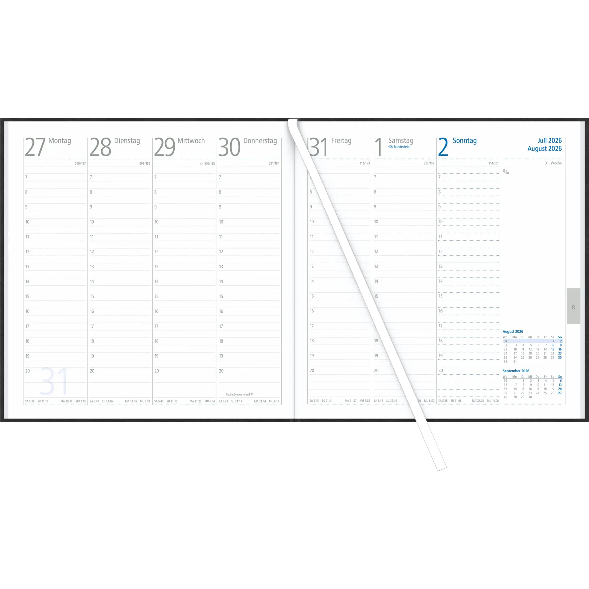 Bild: 4069095001183 | Wochenbuch Sekretär 2026 - Bürokalender 20x21 cm - Farbe: anthrazit...