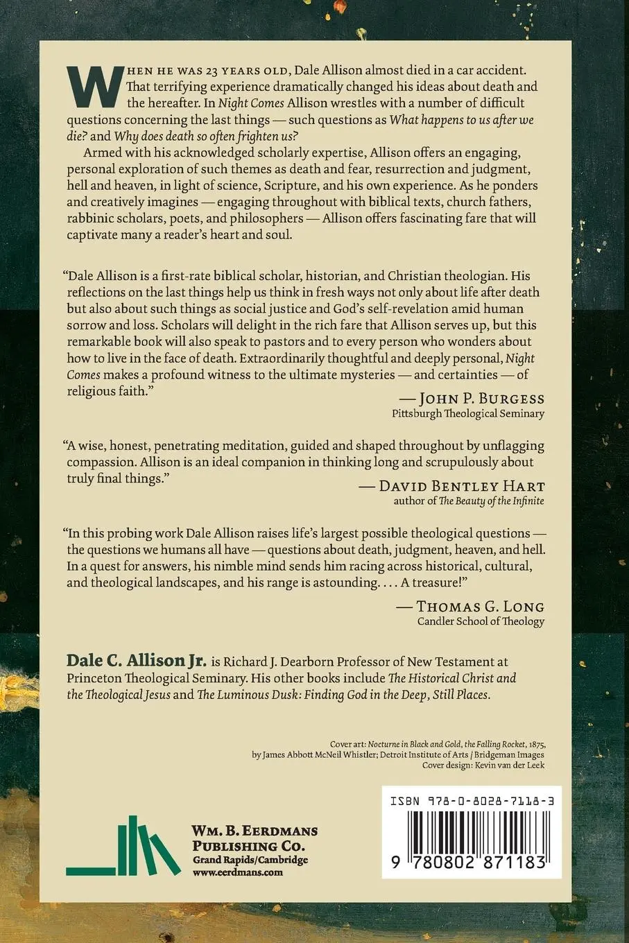 Rückseite: 9780802871183 | Night Comes | Death, Imagination, and the Last Things | Dale C Allison