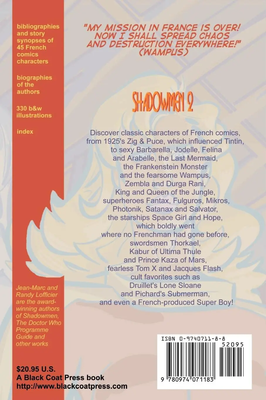 Rückseite: 9780974071183 | Shadowmen 2 | Heroes and Villains of French Comics | Lofficier (u. a.)