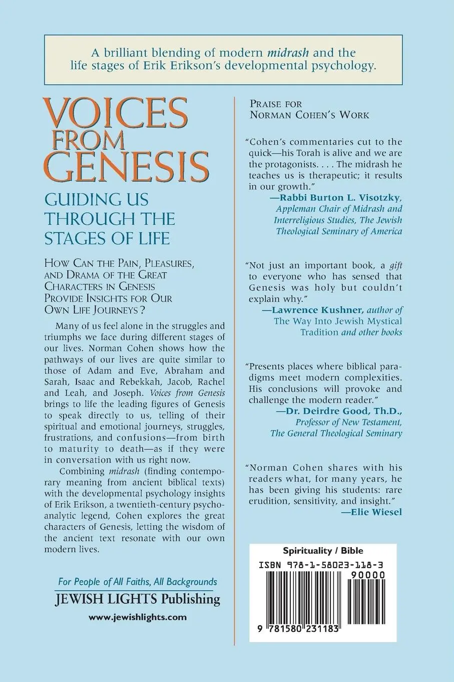 Rückseite: 9781580231183 | Voices From Genesis | Guiding Us through the Stages of Life | Cohen