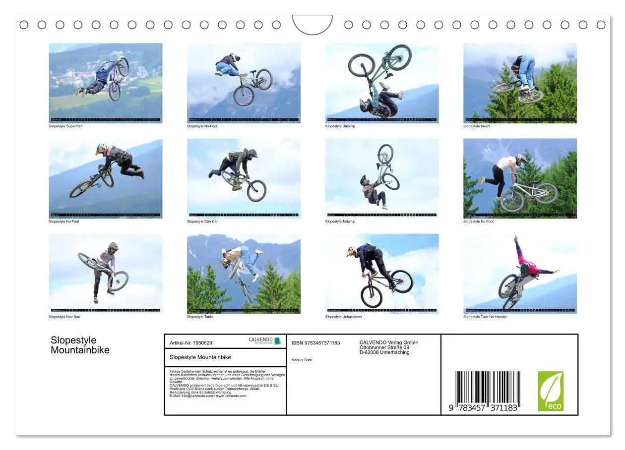 Bild: 9783457371183 | Slopestyle Mountainbike (Wandkalender 2026 DIN A4 quer), CALVENDO...