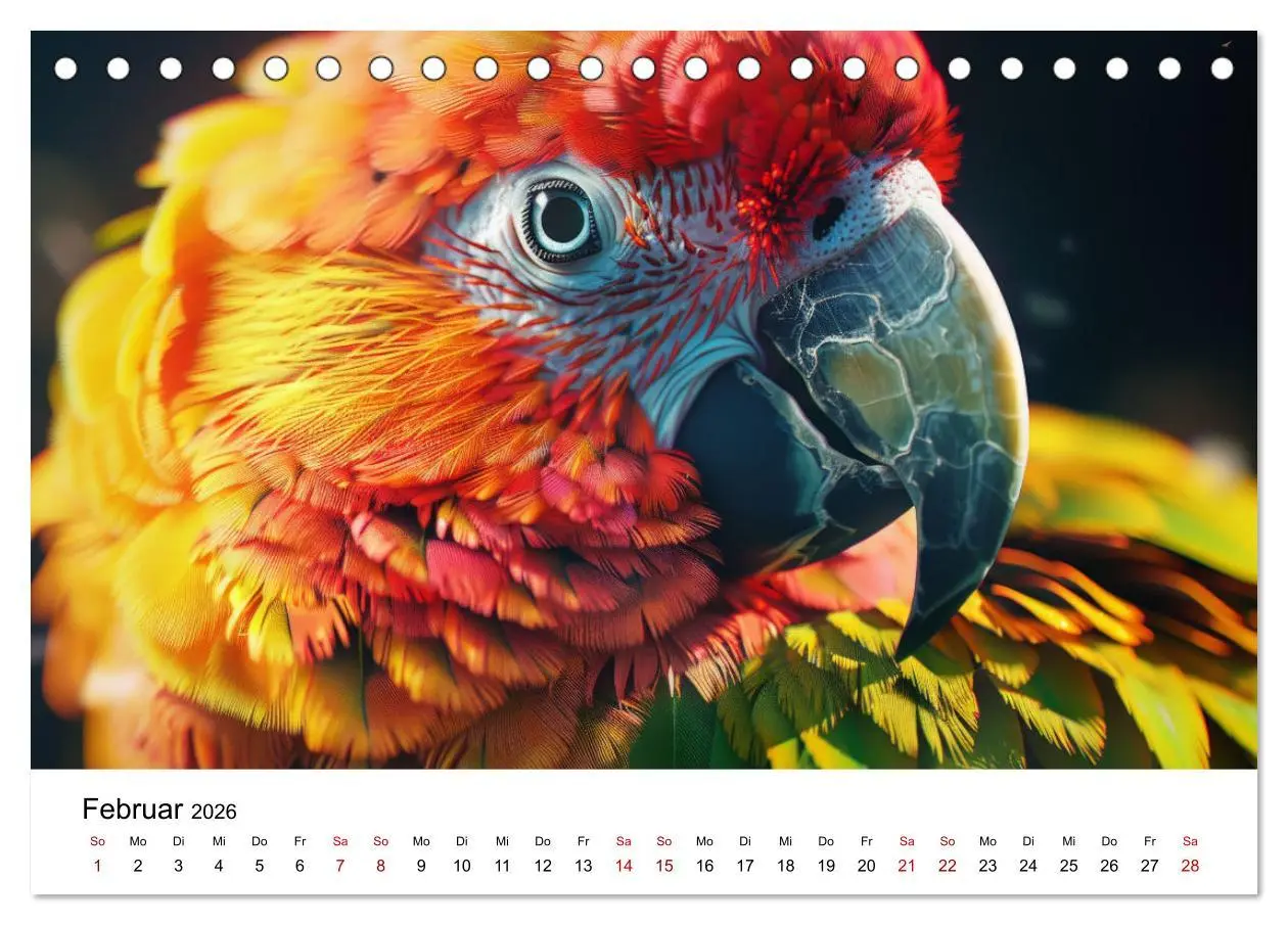 Bild: 9783457441183 | Papageien - Farbenfrohe Paradiesvögel (Tischkalender 2026 DIN A5...