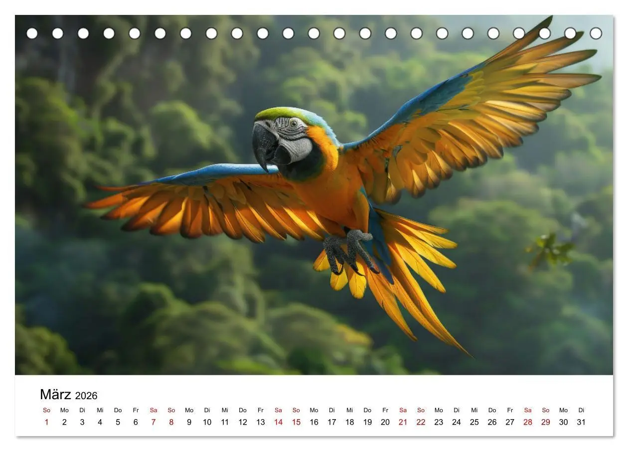 Bild: 9783457441183 | Papageien - Farbenfrohe Paradiesvögel (Tischkalender 2026 DIN A5...