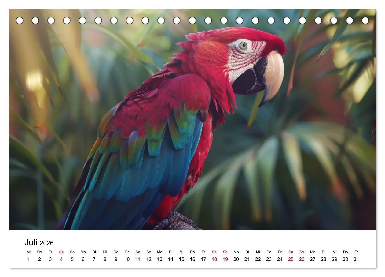 Bild: 9783457441183 | Papageien - Farbenfrohe Paradiesvögel (Tischkalender 2026 DIN A5...