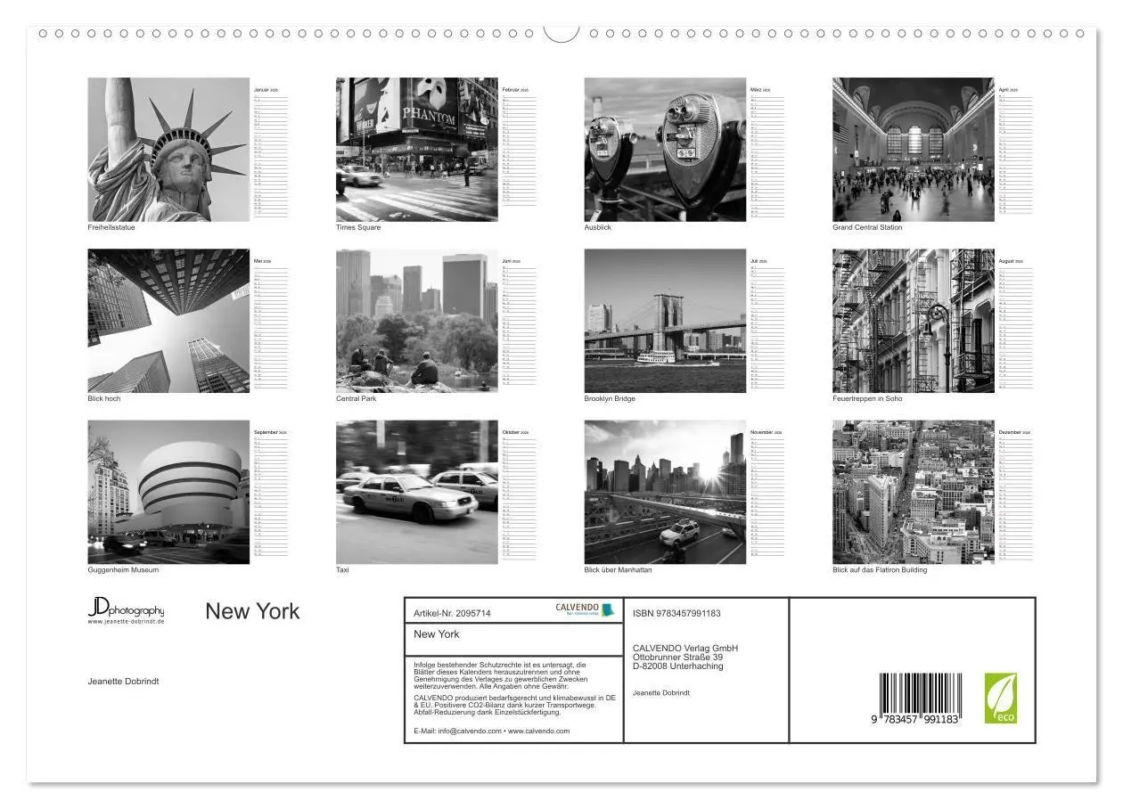 Bild: 9783457991183 | New York (hochwertiger Premium Wandkalender 2026 DIN A2 quer),...