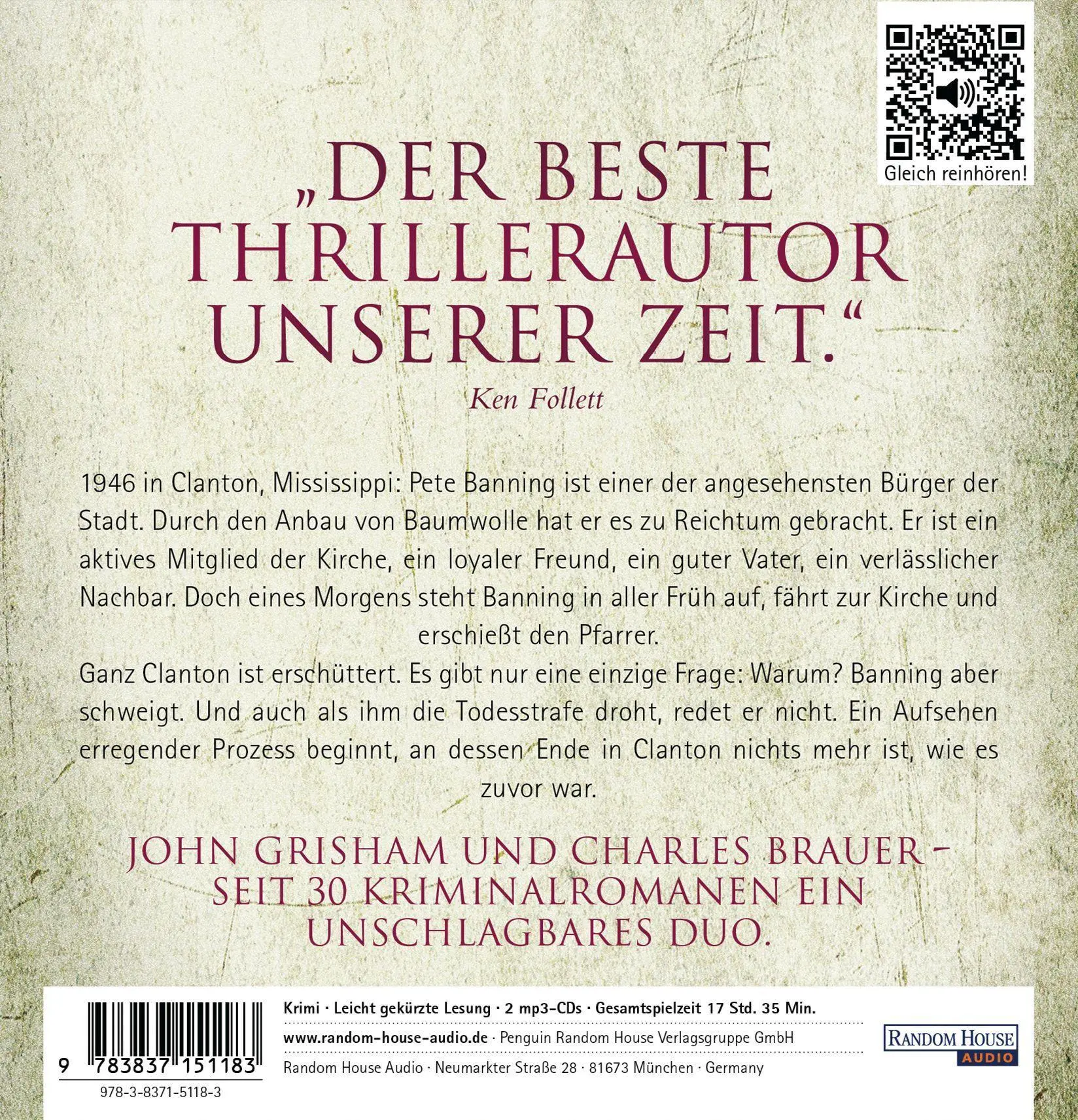 Bild: 9783837151183 | Das Bekenntnis | Sonderausgabe | John Grisham | MP3 | Deutsch | 2020