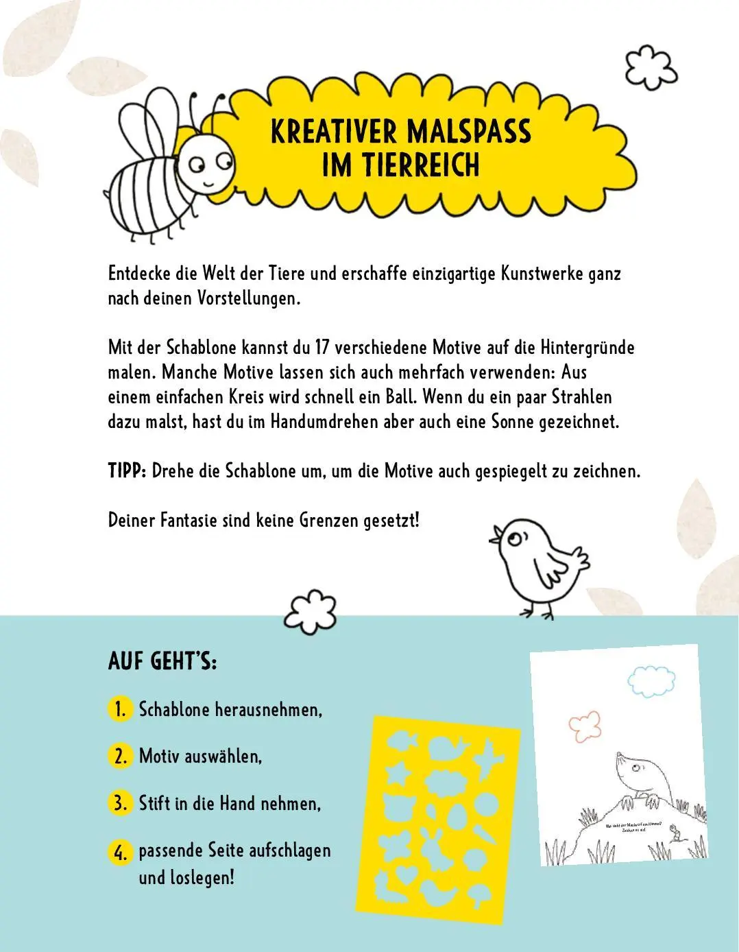 Bild: 9783987641183 | Malbuch mit Schablone. Tiere | Pen2nature | Taschenbuch | 64 S. | 2024