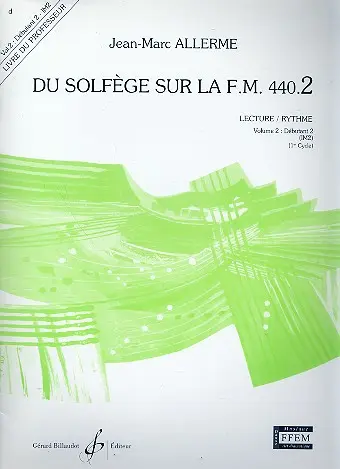 Cover: 9790043051183 | Du solfege sur la F.M. 440.2 - Lecture/Rythme | Professeur | Allerme